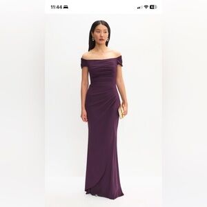 NWT Elegant Purple Off-Shoulder Evening Gown from Melanie Lyne